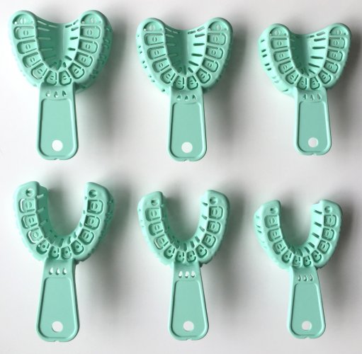 Disposable Implant Impression Trays 6 pcs 1 each  UPPER & LOWER in LARGE MEDIUM & SMALL